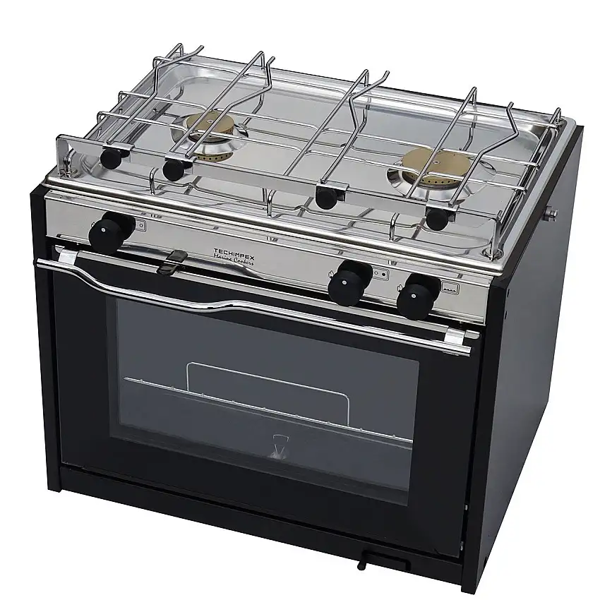 Piano cottura a gas a 2 fuochi con forno Techimpex