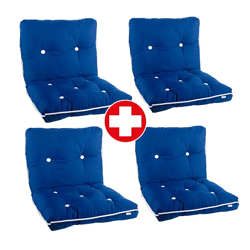 Set di 4 cuscini di seduta e schienale in kapok