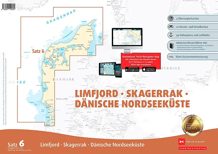 Delius Klasing Set 6: Limfjord Skagerrak Costa danese del Mare del Nord