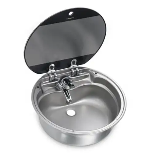 LAVELLO INOX TONDO CON COPERCHIO DIAM 420MM SNG 420