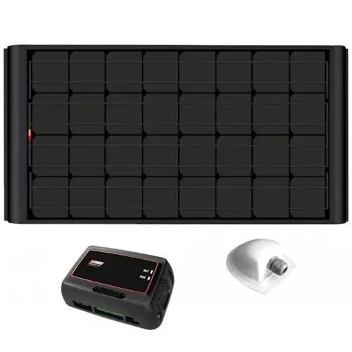 KIT PANNELLO SOLARE MONOCRISTALLINO 165W BLACK SOLAR SUPPORTI INTEGRATI + SCE320 MPPT