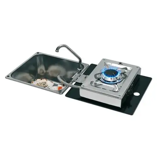 PIANO COTTURA A GAS CON 1 FUOCO 320X350 P180MM RIBALTABILE CON LAVELLO INOX