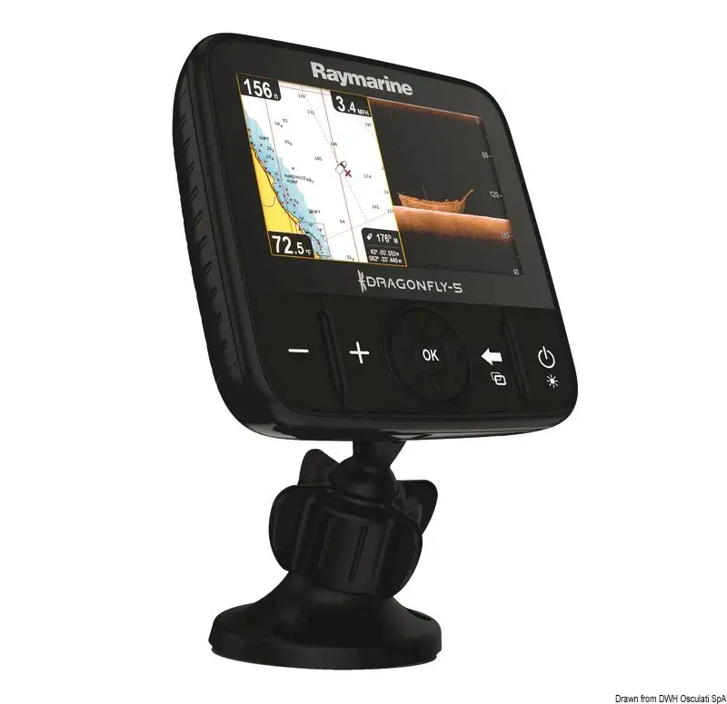 Dragonfly RAYMARINE - Display DownVision™ da 5" e 7" con ecoscandaglio a doppio canale CHIRP DownVision™ e Sonar, GPS e chartplotter