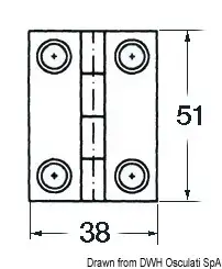 38.821.01 Cerniera inox cieca 51×38 rett Osculati