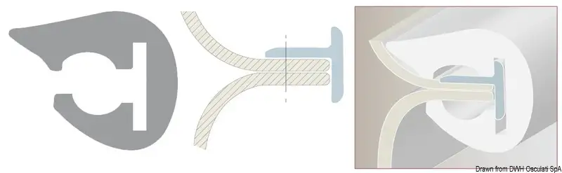44.488.45 Profilo parabordo PVC 36 x 38 mm nero Osculati