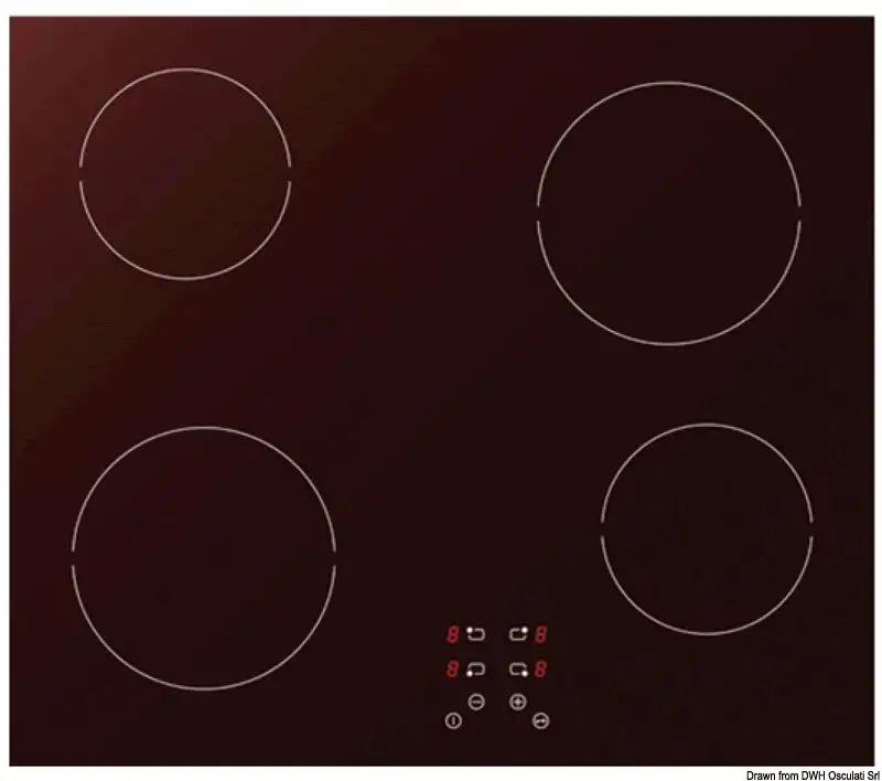 Piano cottura vetroceramica 4 fuochi