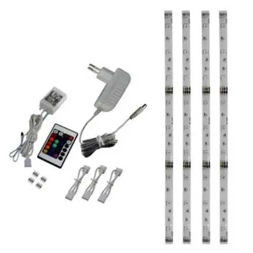 STRISCE 30CM 9 LED SMD 5050 RGB PER 4 PZ CON TELECOMANDO