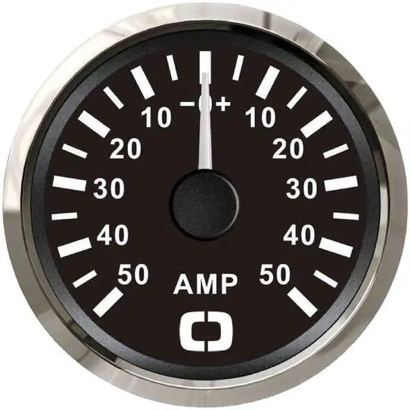 Amperometro con shunt 50 A - Nero/Lunetta Lucida