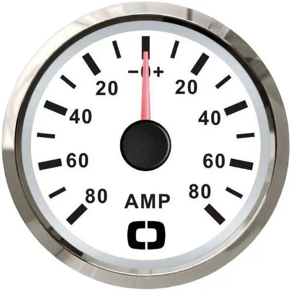 Amperometro con shunt 80 A - Bianco/Lunetta Lucida
