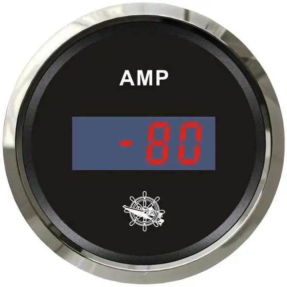 Amperometro Digitale Nero + Cromo 80 A.