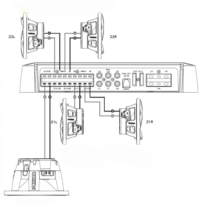 Amplificatore fusion ms-ap61800 6 canali