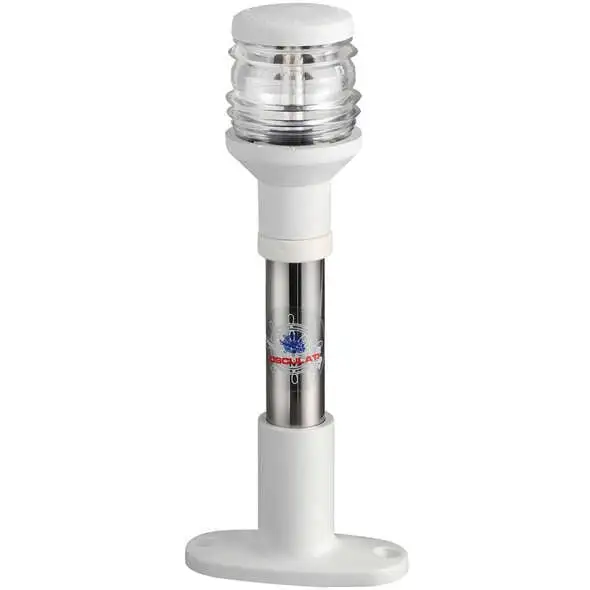 Asta in alluminio cm.20 con fanale bianco