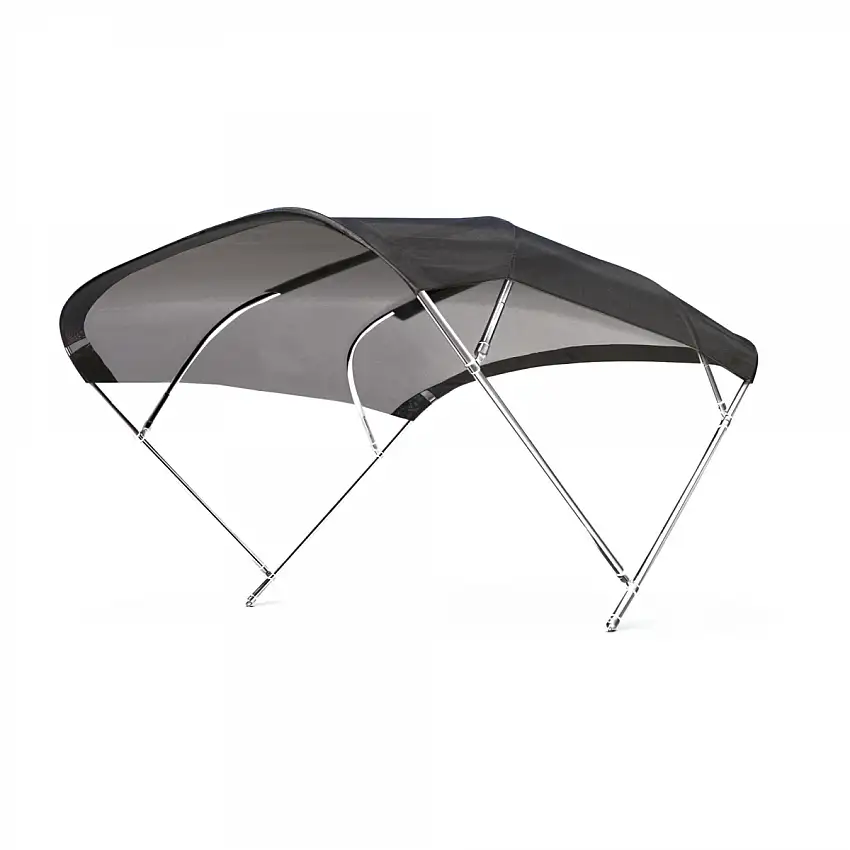 CAPOTTINA TENDALINO BLACKVELVET 4 ARCHI IN ACCIAIO INOX 316L DA MM.25 LARGHEZZA A CM.270 ALTEZZA B CM.156 LUNGHEZZA C CM.252