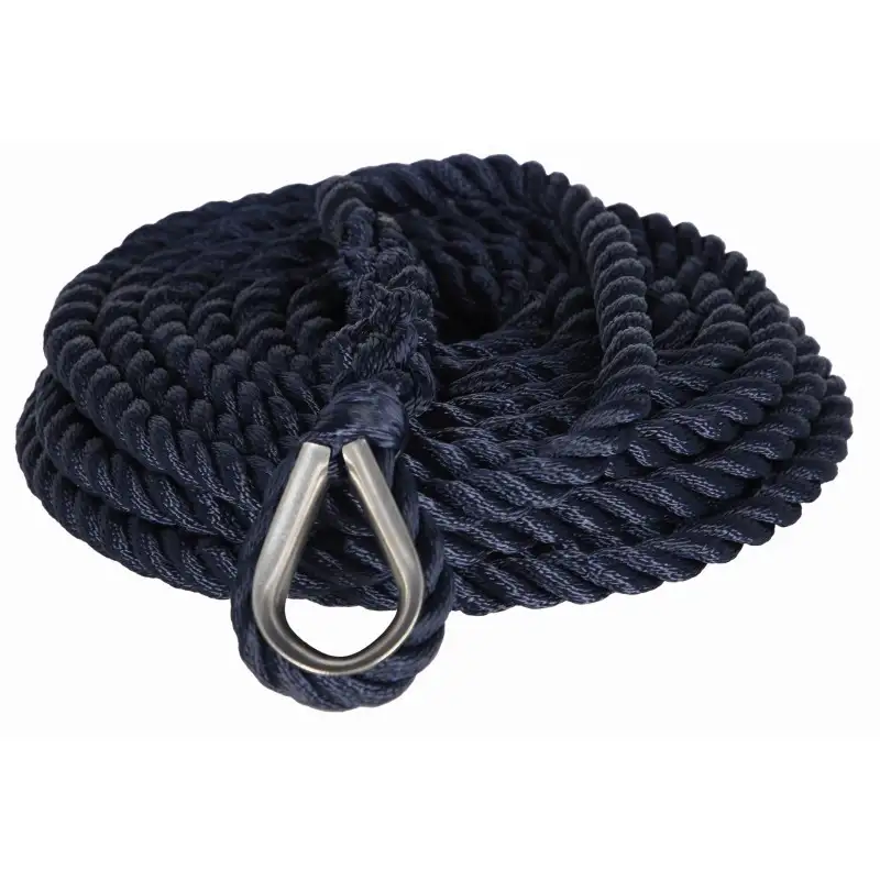 Cima alta tenacita’ blu navy da ormeggio con redancia ø mm.10 mt 12