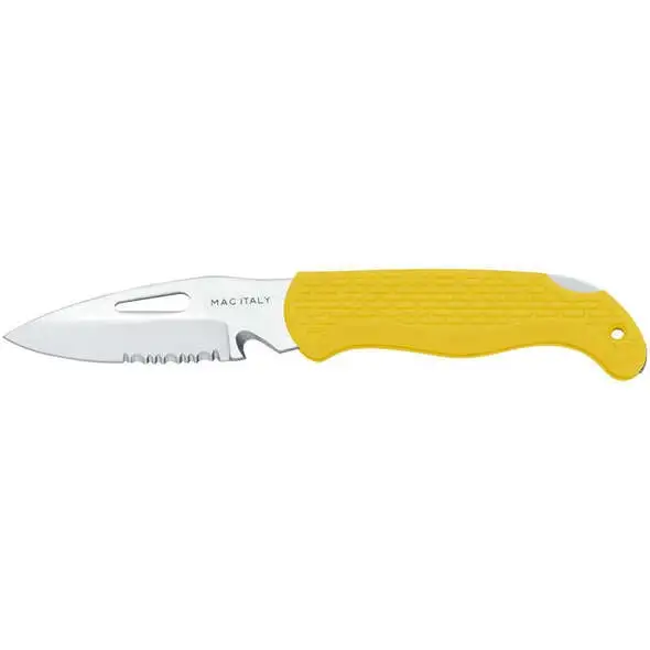 Coltello Inox a serramanico - Giallo