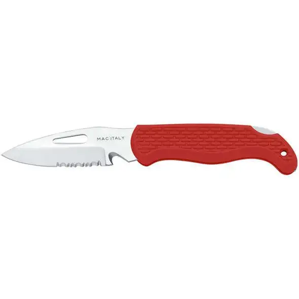 Coltello Inox a serramanico - Rosso