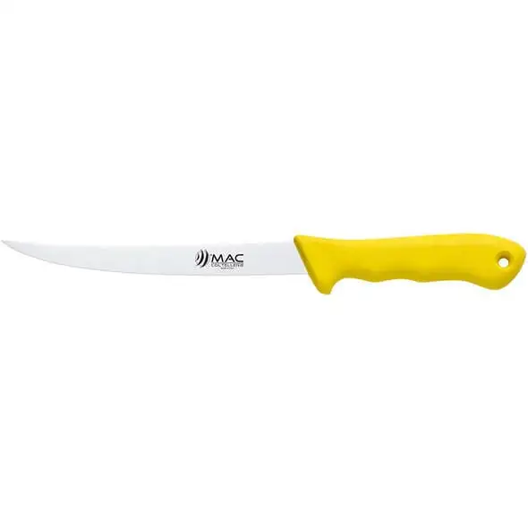 Coltello pesca Inox lama curva D300 C - Giallo
