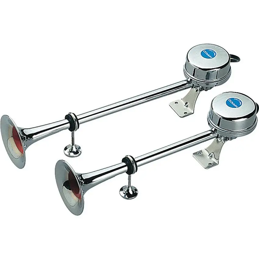 Coppia trombe ottone cromato 24V EM1+EM2