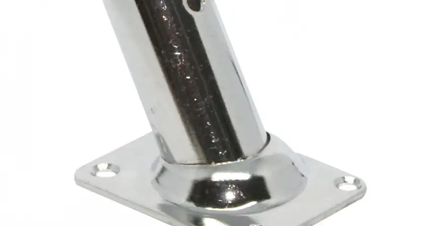 BASE INOX RETTANGOLARE A 60° ø MM.25