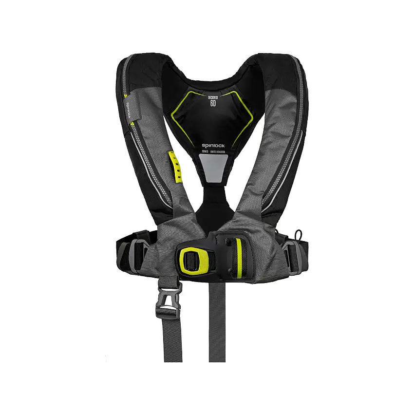 Spinlock Deckvest 6D 275N giubbotto di salvataggio automatico con imbracatura, nero