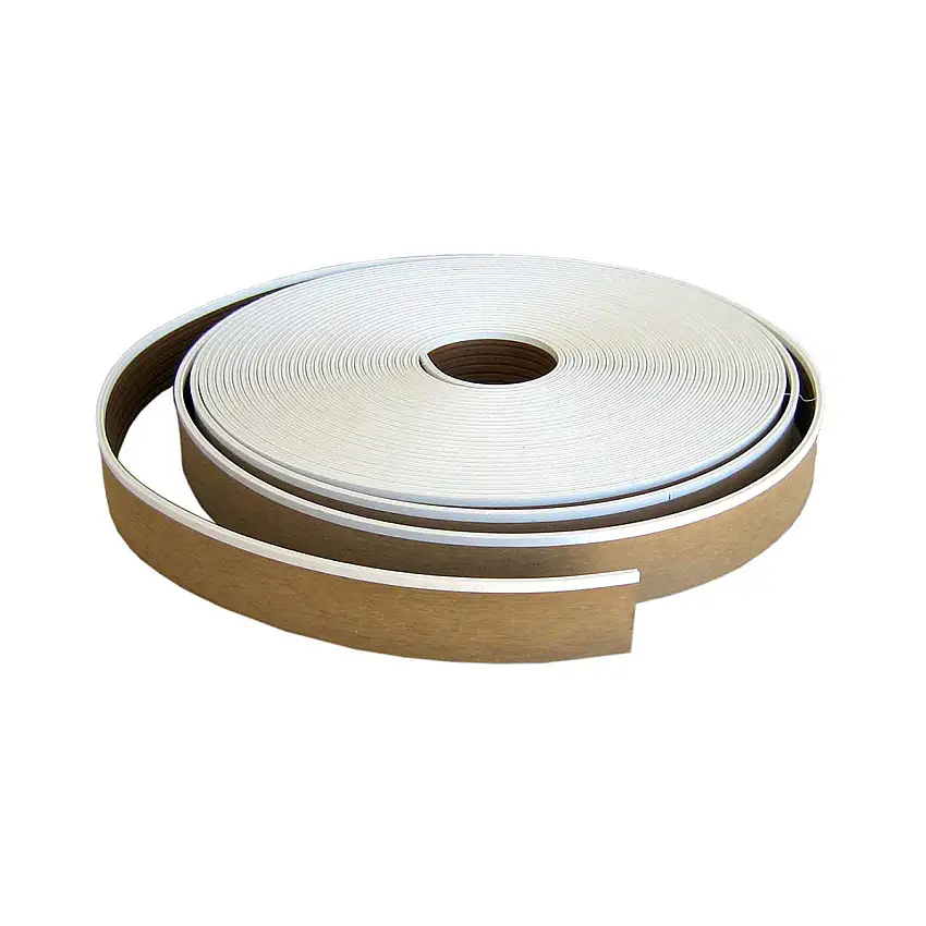 DOGA TEAK SINTETICO BREONS LARGHEZZA MM.75 SPESSORE MM.5 LUNGHEZZA MT.13,33 (MQ.1) CALAFATAGGIO BIANCO