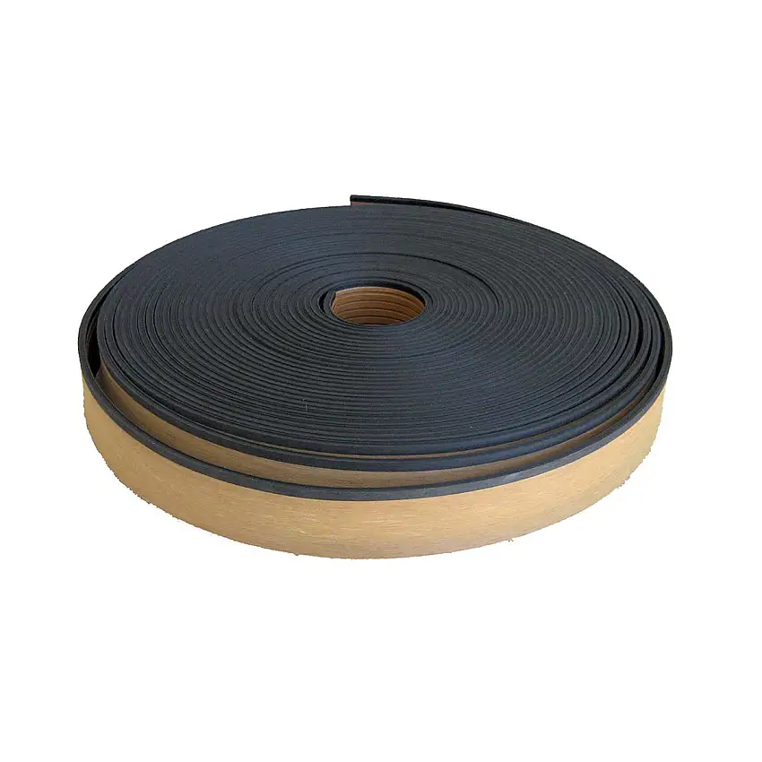DOGA TEAK SINTETICO BREONS LARGHEZZA MM.75 SPESSORE MM.5 LUNGHEZZA MT.13,33 (MQ.1) CALAFATAGGIO NERO