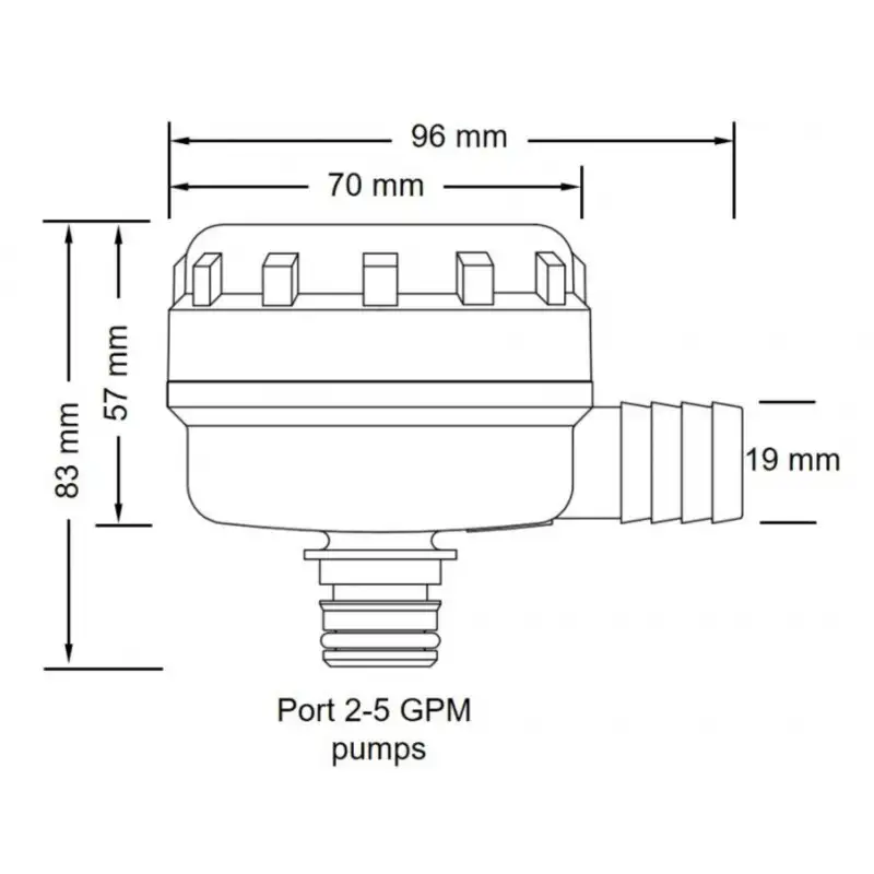 Filtro portagomma 3/4′ 90°