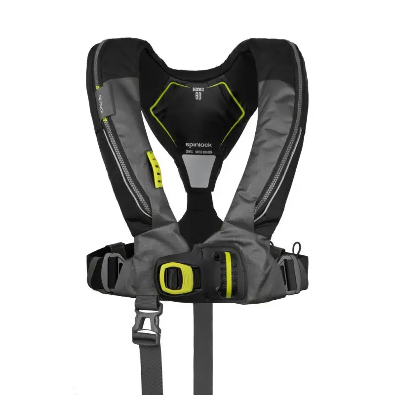 Giubbotto di salvataggio automatico gonfiabile 170N con cintura di sicurezza DECKVEST UML Nero - SPINLOCK