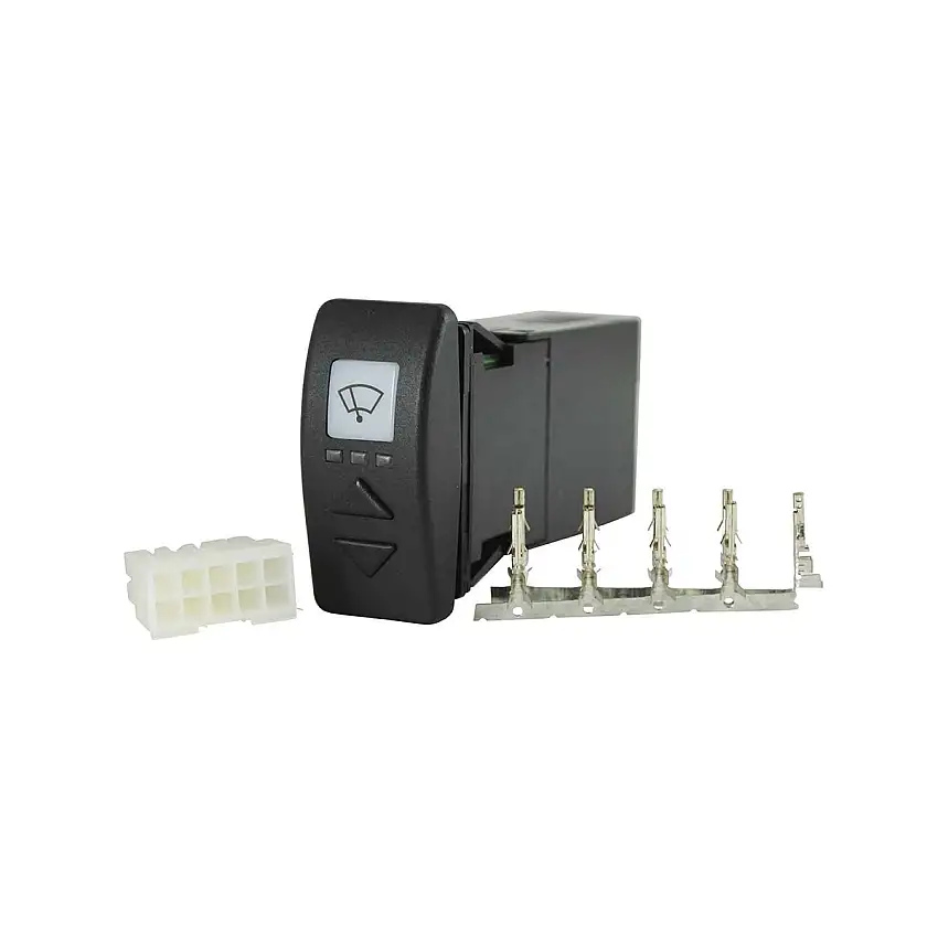 INTERRUTTORE PER 2 TERGICRISTALLI 12/24 V ILLUMINATO LED