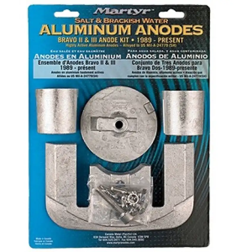 Kit anodi BRAVO II / III in lega di alluminio M2