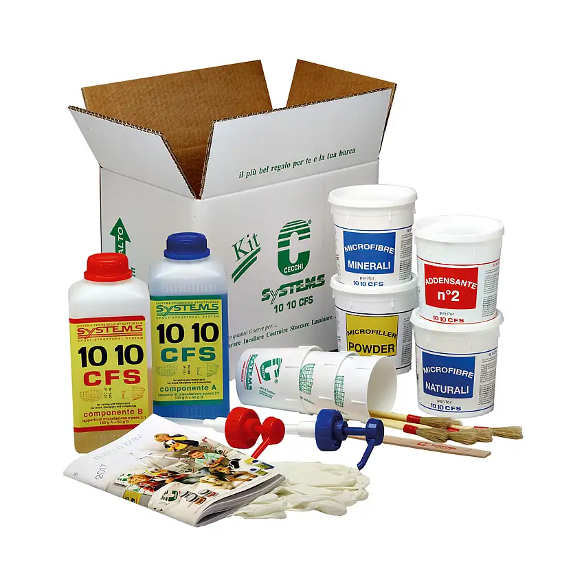 KIT RESINA EPOSSIDICA C-SYSTEMS 10 10 CFS DA KG.1,5 COMPRESO CATALIZZATORE CON DVD