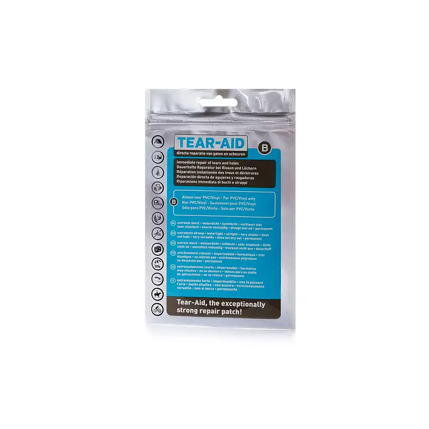 PEZZA TEAR AID REPAIR ADESIVA TRASPARENTE CM.7,6X30 PER RIPARARE MATERIALI IN PVC ECC. VELE,TELONICUSCINERIA ECC.
