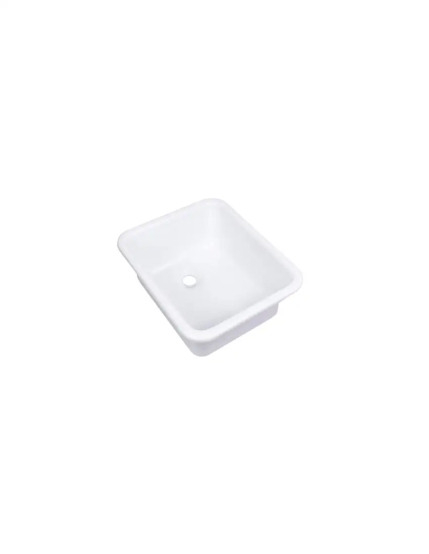 Lavello rettangolare in plexiglass bianco lucido