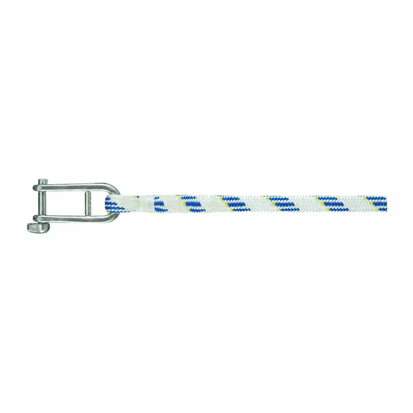 Liros Drizza con grillo per drizza - Liros Dyngancic Plus, Dyneema, bianco-blu, 8 mm, lunghezza 30 m