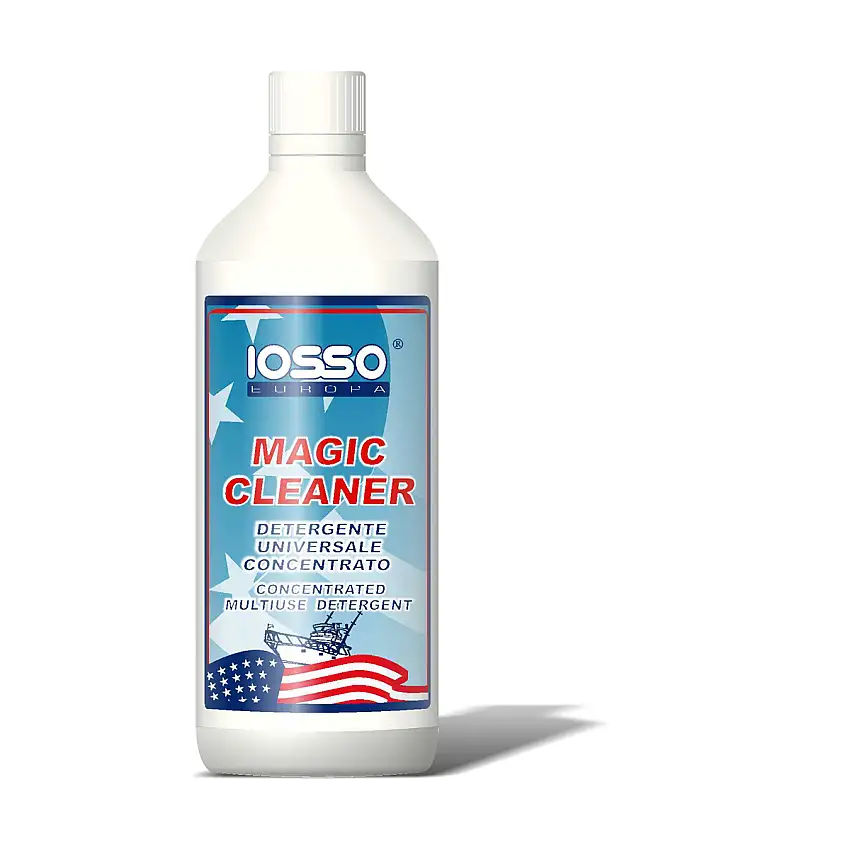 DETERGENTE IOSSO MAGIC CLEANER LT.1 IDEALE PER TENDALINI VETRORESINA SUPERFICI ESTERNE PARABORDI ECC.