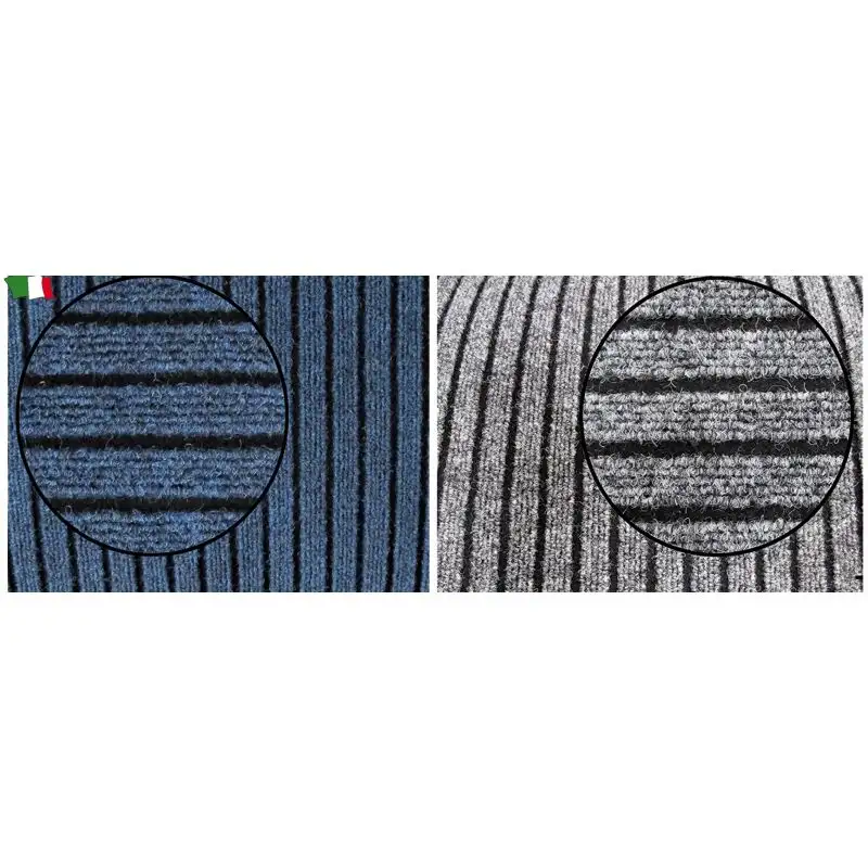 MOQUETTE RIGATA BLU - NERO H.200 cm