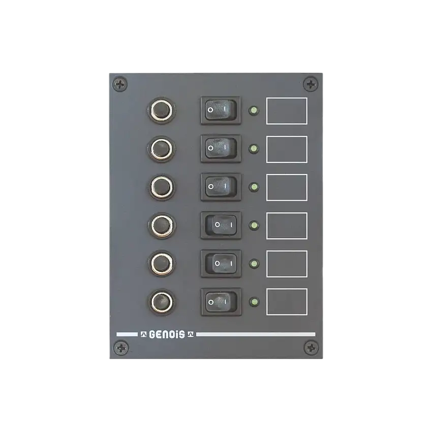Pannello elettrico con 6 interruttori + 6 indicatori LED