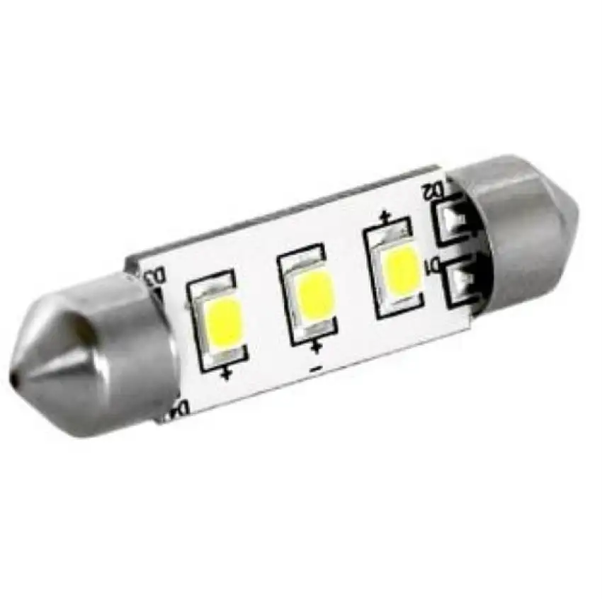 Lampadina led SV8.5 3smd led luce calda 8/35V mm.37