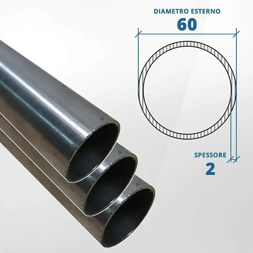 Tubo diametro 60.3 spessore 2,0 mm (opaco) - AISI 316L