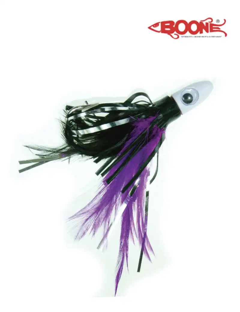 Boone Feather Trolling Jig 15cm con Amo Doppio