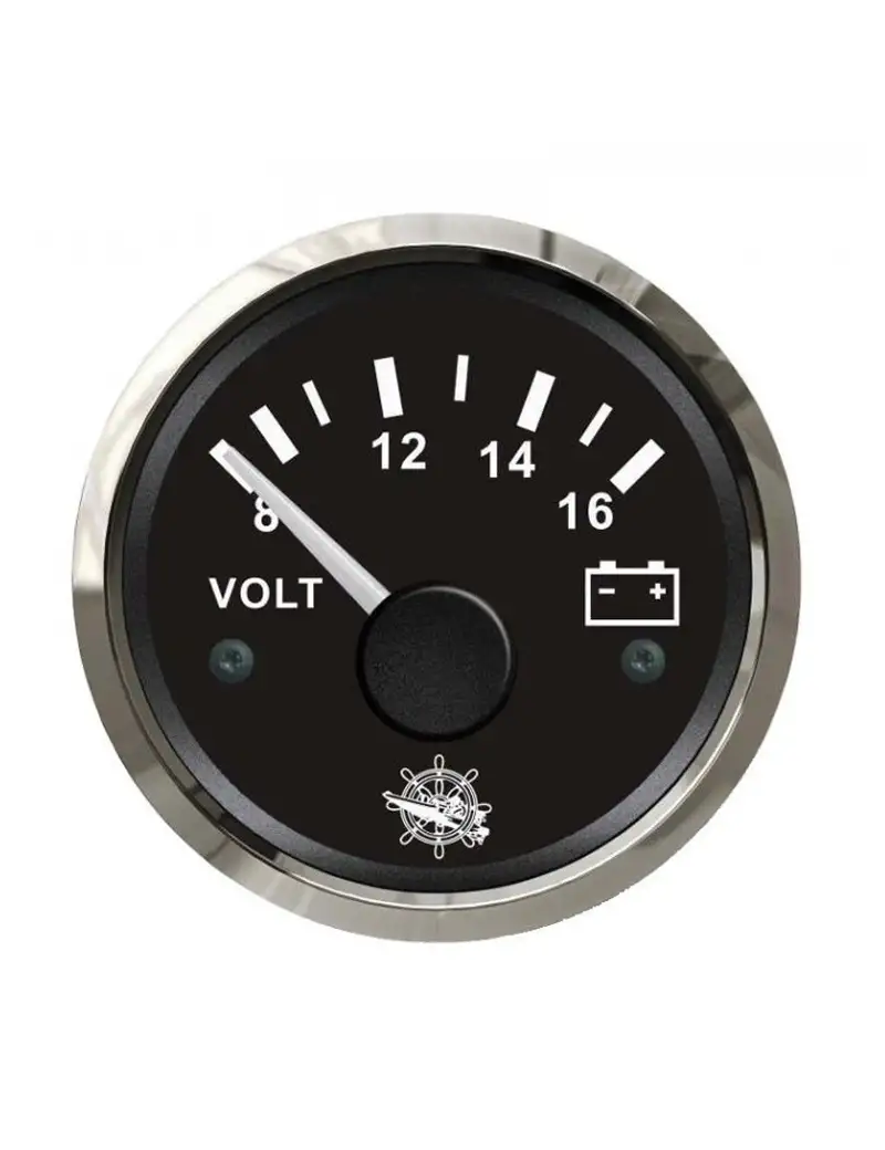 Voltometro 8/16V Inox Nero Osculati