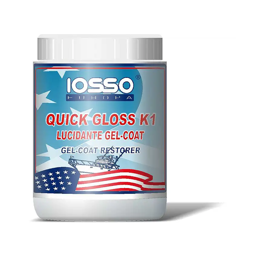 PULITORE E LUCIDANTE IOSSO QUICK GLOSS K1 ML.500 PER GELCOAT METALLI SMALTATI ACRILATO VETRORESINA ECC.