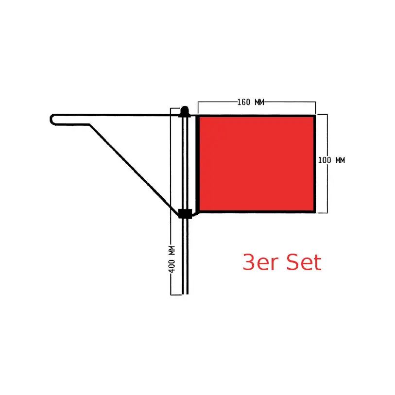 Banderuola di sensore vento rossa - segnavento - standard - set di 3
