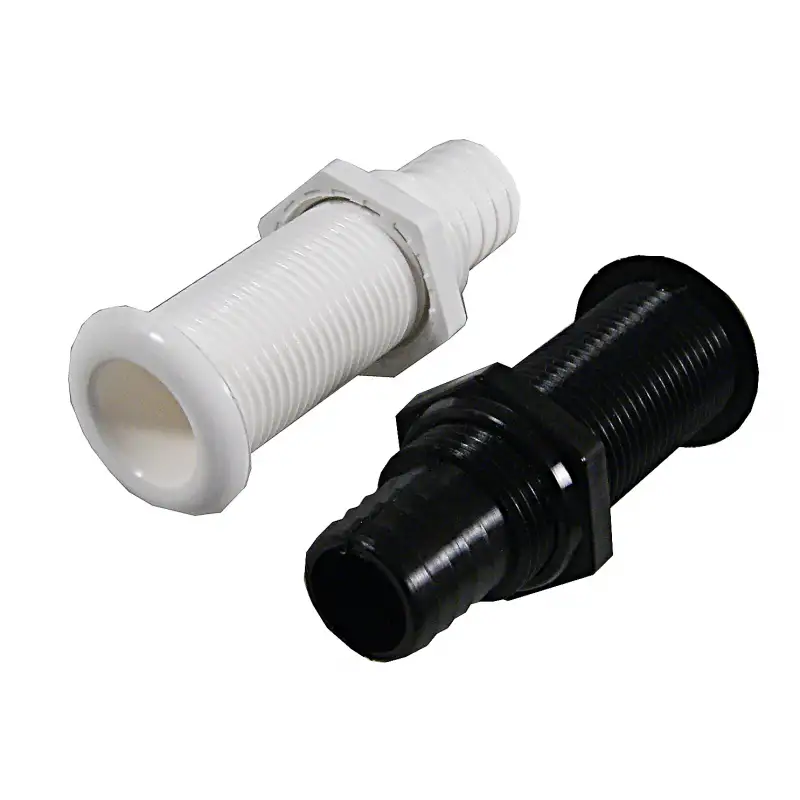 Scarico a mare in pvc nero con portagomma ø mm.22,67