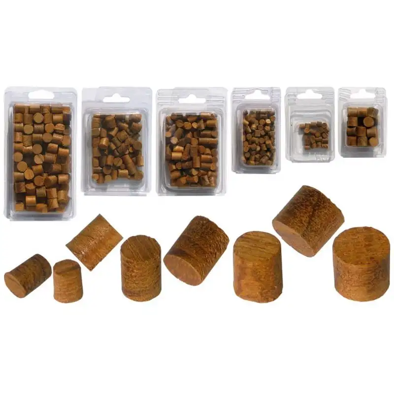 TAPPO IN LEGNO TEAK D. 8 mm - CONFEZIONE DA 100 PZ