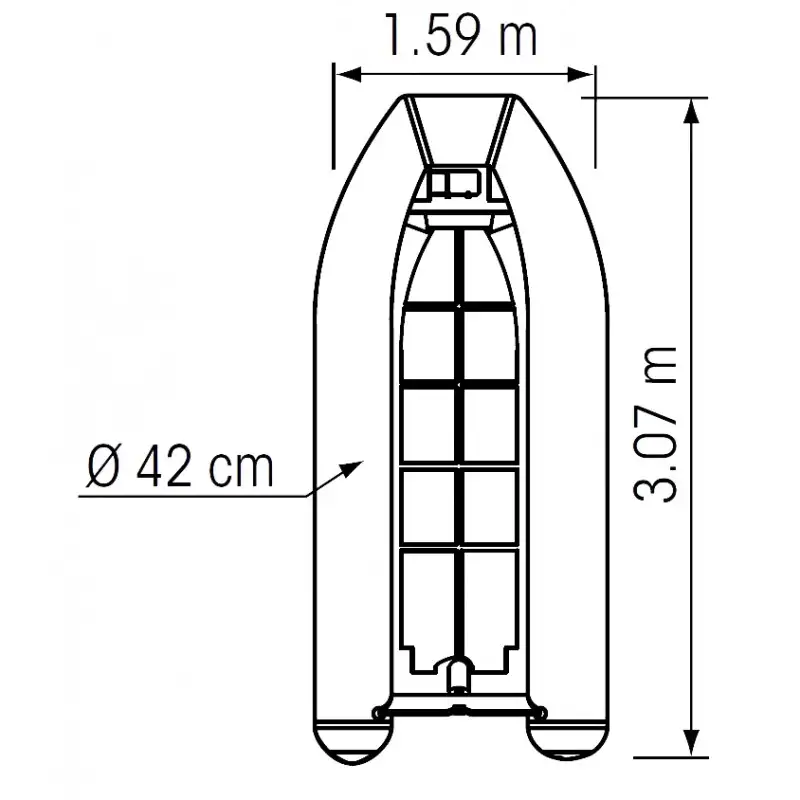 Tender yacht alluminio 3,4 mt