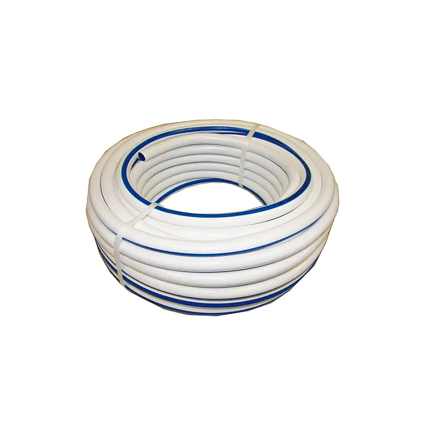 TUBO IN PVC ATOSSICO FLESSIB.CON DOPPIO RINFORZO TESSILE MAGLIATO ANTI TORSIONE DIAM.INTER.MM.12 ESTER.MM.17 IN ROTOLO DA MT.25
