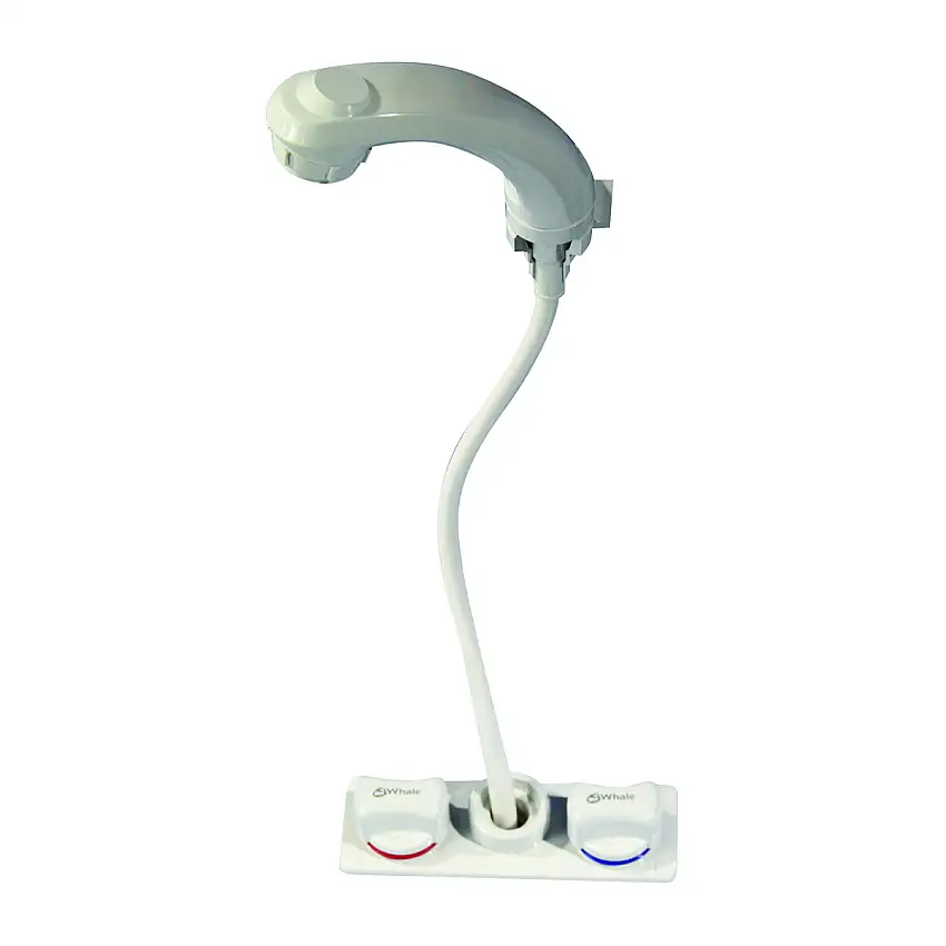 Whale Elegance Combinazione rubinetto/doccia con supporto bianco