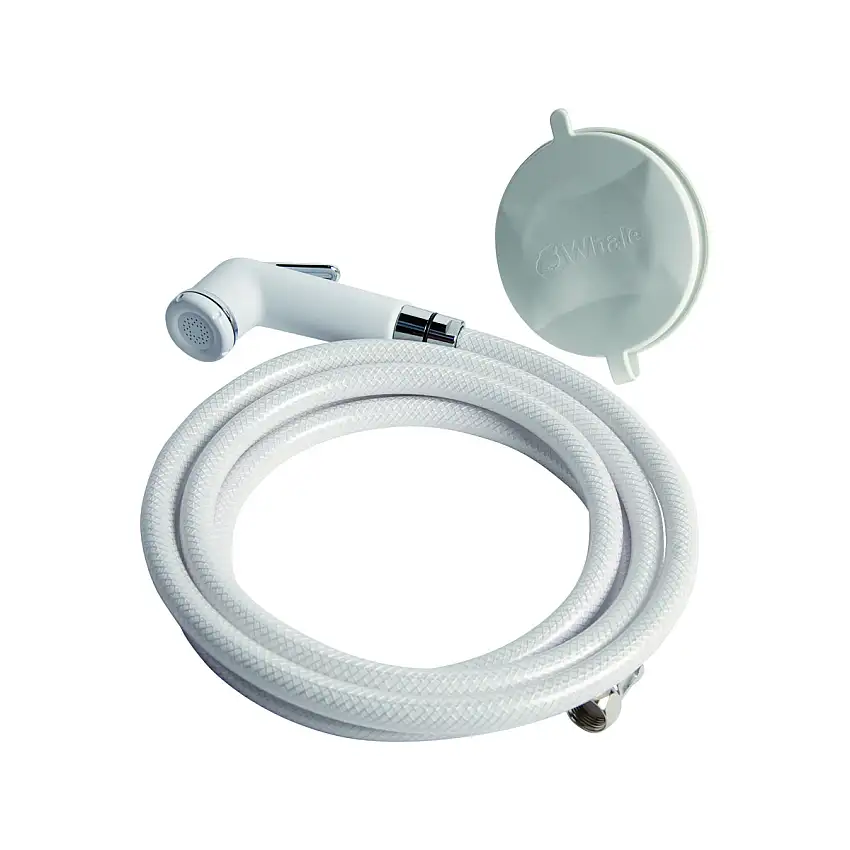 Whale Swim-n-rinse Doccia posteriore ad acqua fredda con copertura, bianco