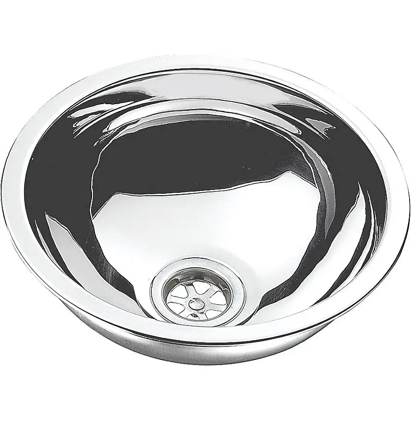 Lavabo in acciaio inox rotondo